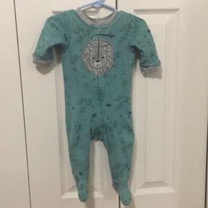 Carters blue footies lion sleeper zip up